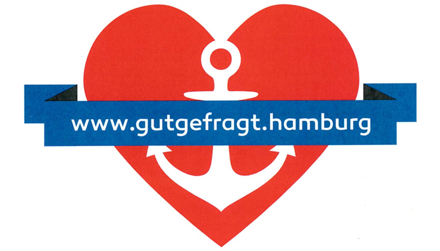 Rotes Herz mit weißem Anker und als Schrift die Internetadresse von gut gefragt